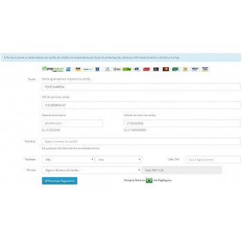 Módulo de pagamento PagSeguro transparente Opencart